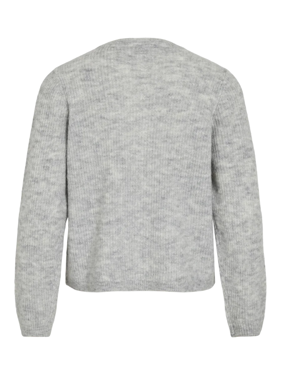 VILORY Knit Cardigan - Light Grey Melange - Image 3