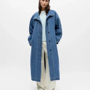 OBJTRINNA Trenchcoat - Medium Blue Denim