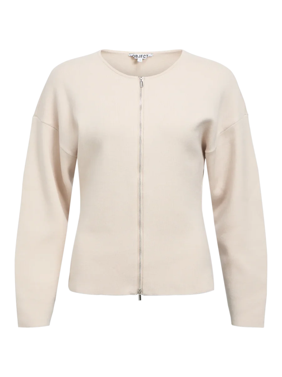 OBJREYNARD Knit Cardigan - Silver Gray - Image 6