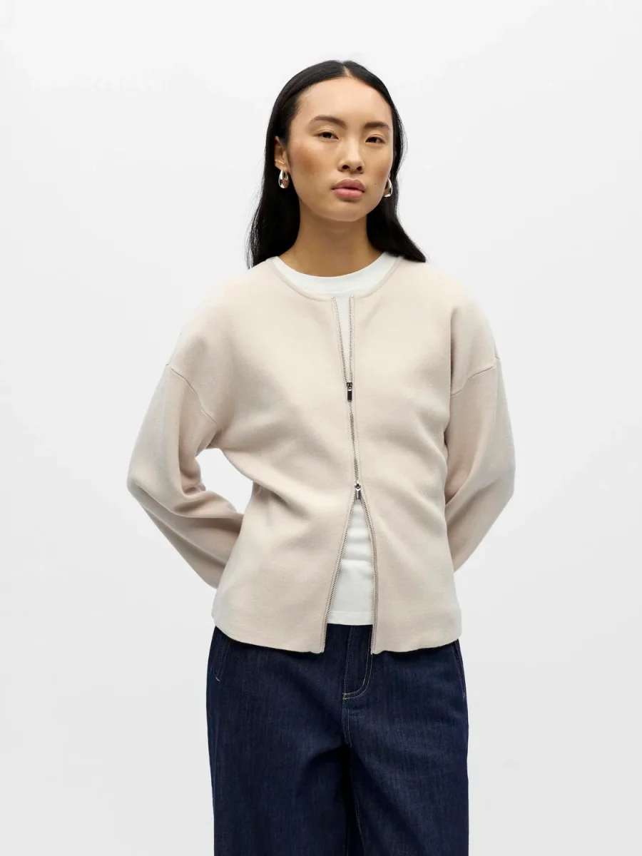 OBJREYNARD Knit Cardigan - Silver Gray - Image 3