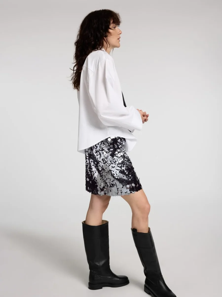 SLFTANA Short Skirt - Silver - Image 4