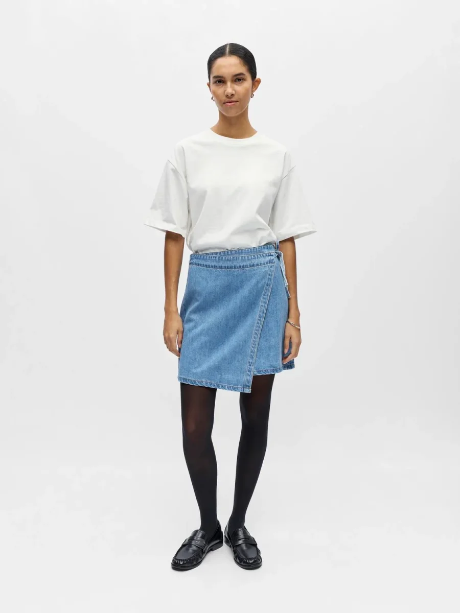 OBJROSIE Short Skirt - Light Blue Denim - Image 3