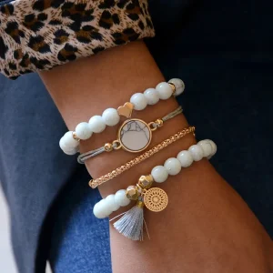 4pc perle armbånd