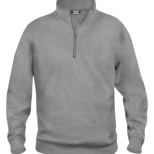 Basic Half Zip Grey Melange