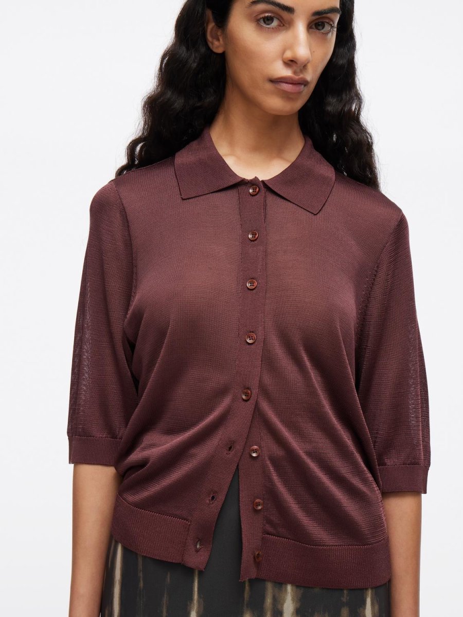 ROUCLARA Knit Polo-Shirt - Decadent Chocolate - Image 5