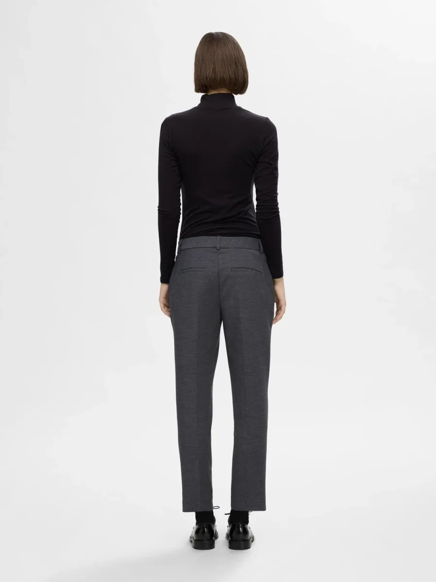 SLFRITA-RIA Trousers - Dark Grey Melange - Image 6