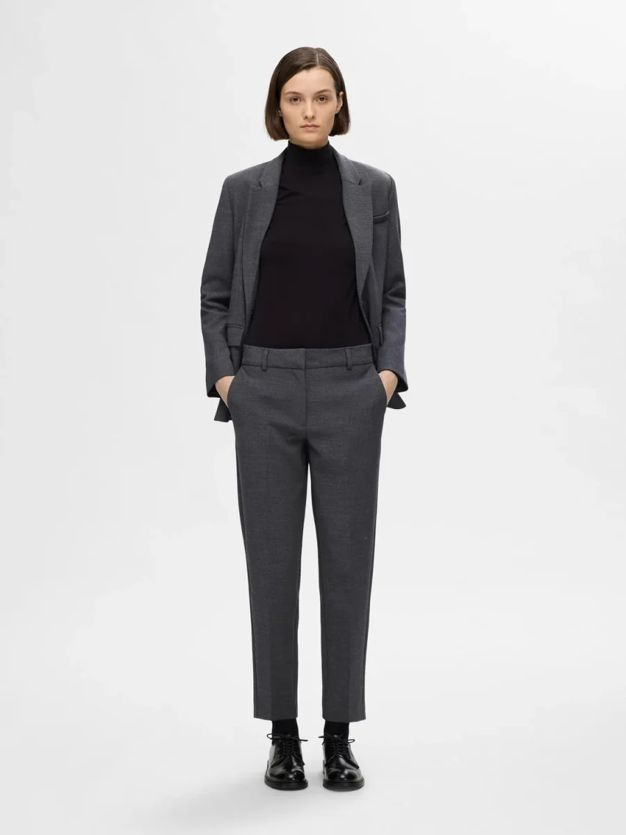 SLFRITA-RIA Trousers - Dark Grey Melange