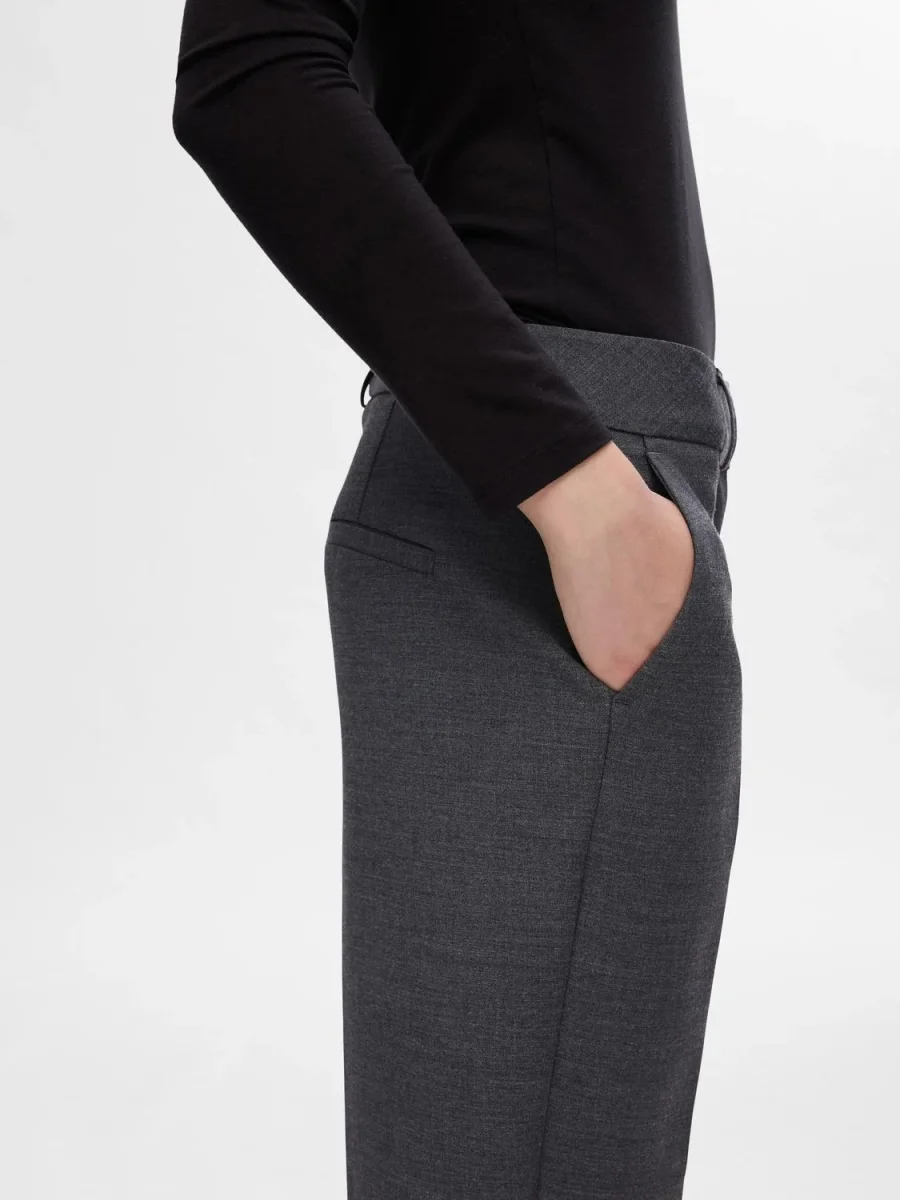 SLFRITA-RIA Trousers - Dark Grey Melange - Image 5