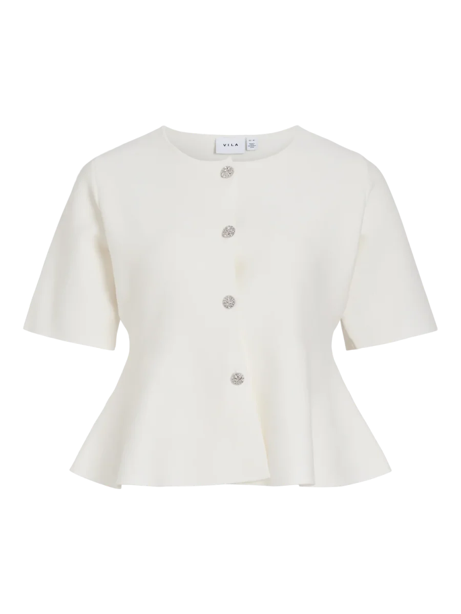 VISWAY Knitted Cardigan - Cloud Dancer