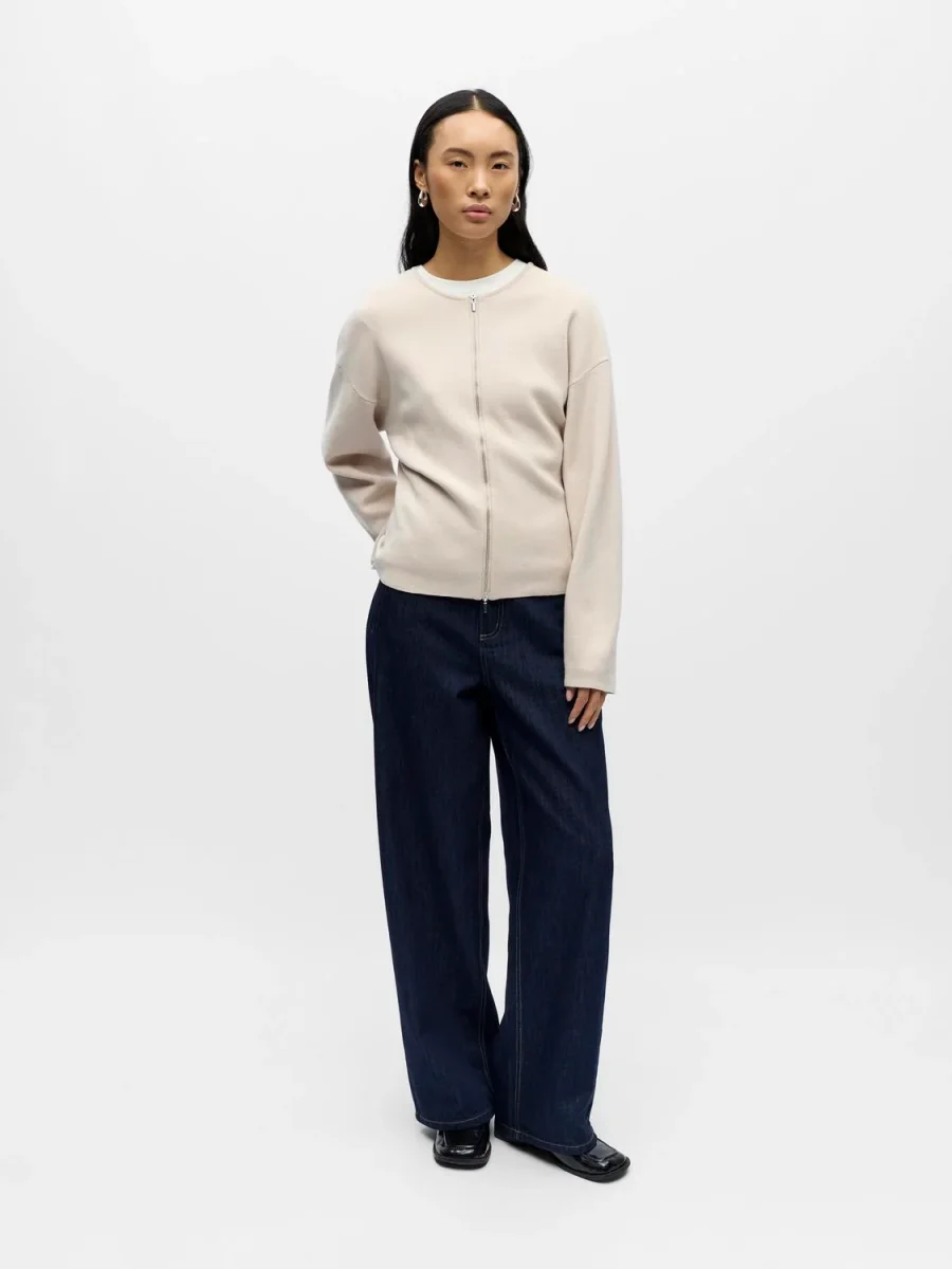 OBJREYNARD Knit Cardigan - Silver Gray