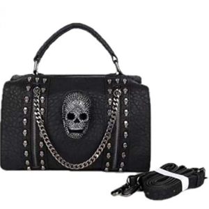 Gothic punk metall skaller håndveske skulderveske