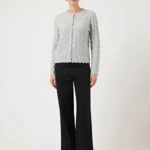 YASBUBERA Knit Cardigan - Light Grey Melange