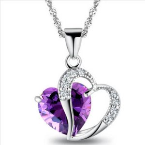 Kvinner S925 Sterlingsølv anheng med diamant hjerte