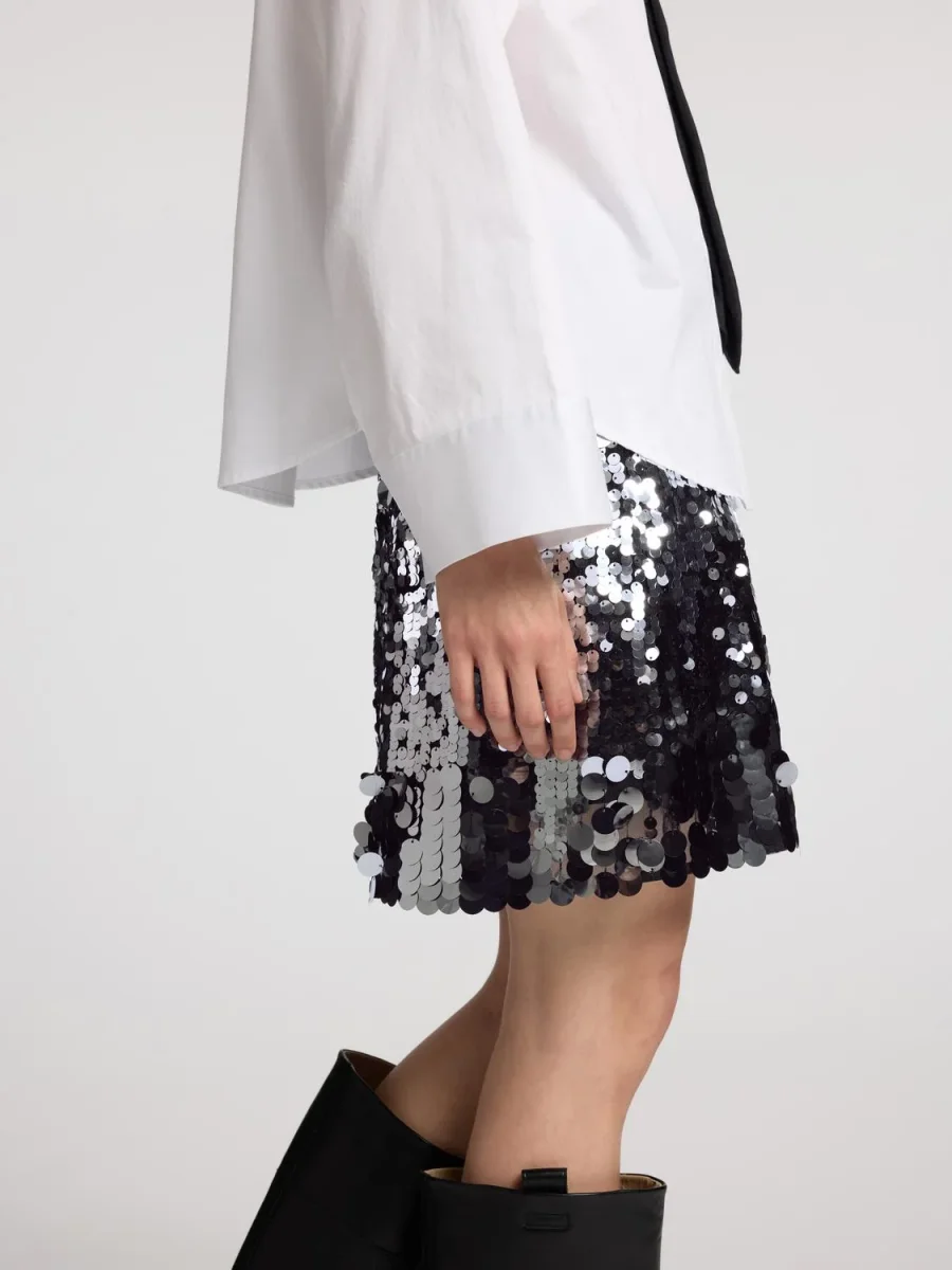 SLFTANA Short Skirt - Silver - Image 5